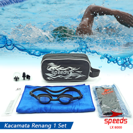 SPEEDS Kacamata Renang Kacamata Renang Dewasa Satu Set Swiming Googles Simple 017-8000