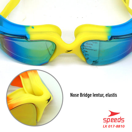 SPEEDS Kacamata Renang Dewasa Anti Fog & UV + Earplug Kacamata Renang Universal LX 017-8810