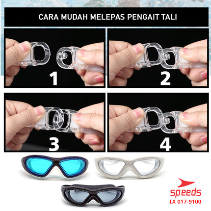 SPEEDS Kacamata Renang Dewasa  Swimming Goggles Antifog &UV Shield 017-9100