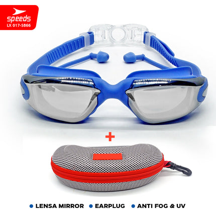 SPEEDS Kacamata Renang Dewasa Diving Anti Fog & Uv Protect With Ear Protect Original 017-S866