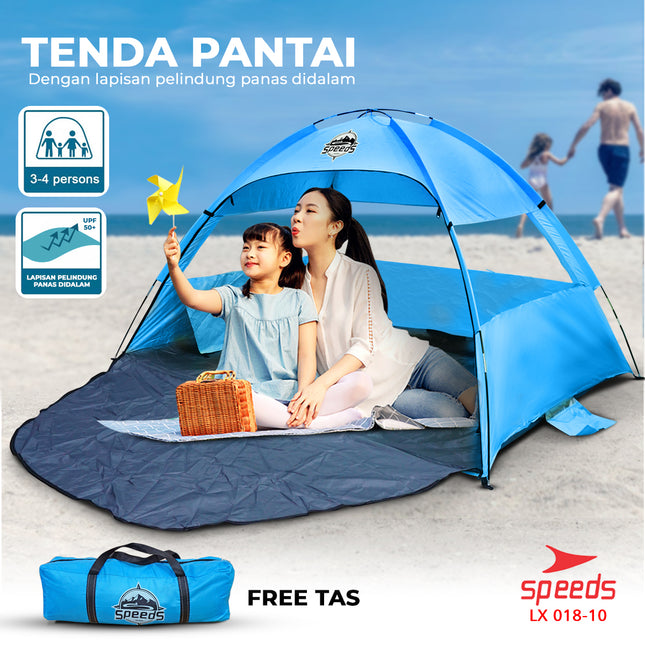 SPEEDS Tenda Camping Gunung Mendaki terbuka otomatis untuk 3-4 Orang Tenda Piknik 018-10
