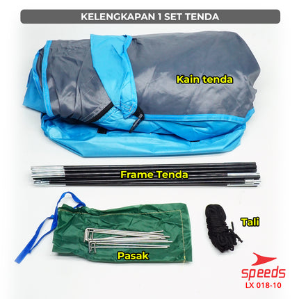 SPEEDS Tenda Camping Gunung Mendaki terbuka otomatis untuk 3-4 Orang Tenda Piknik 018-10