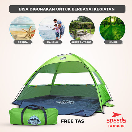 SPEEDS Tenda Camping Gunung Mendaki terbuka otomatis untuk 3-4 Orang Tenda Piknik 018-10