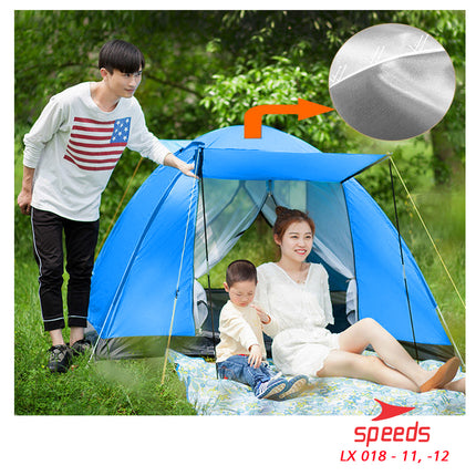SPEEDS Tenda Camping Family Otomatis Piknik Gunung Mendaki 3-4 Orang Dengan Alas Anti Air 018-11