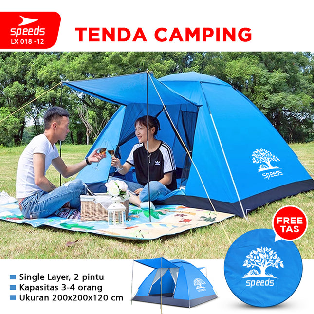 SPEEDS Tenda Camping Family Otomatis Piknik Gunung Mendak Dengan Alas Anti Air 018-12