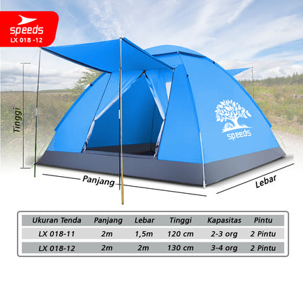 SPEEDS Tenda Camping Family Otomatis Piknik Gunung Mendak Dengan Alas Anti Air 018-12