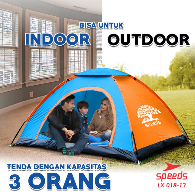 SPEEDS Tenda Camping Gunung Mendaki Army Dome 2-3 Orang Dengan Alas Tenda Anti Air 018-13