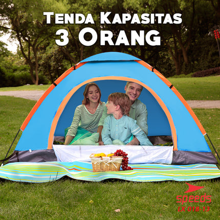SPEEDS Tenda Camping Gunung Mendaki Army Dome 2-3 Orang Dengan Alas Tenda Anti Air 018-13
