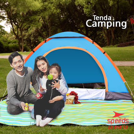 SPEEDS Tenda Camping Gunung Mendaki Army Dome 2-3 Orang Dengan Alas Tenda Anti Air 018-13