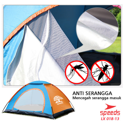 SPEEDS Tenda Camping Gunung Mendaki Army Dome 2-3 Orang Dengan Alas Tenda Anti Air 018-13