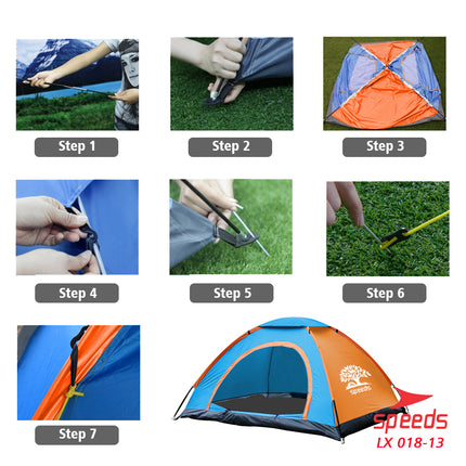 SPEEDS Tenda Camping Gunung Mendaki Army Dome 2-3 Orang Dengan Alas Tenda Anti Air 018-13