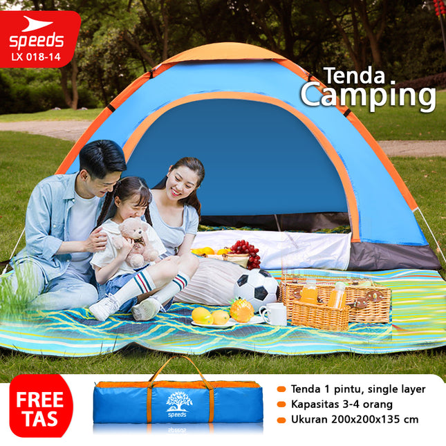 SPEEDS Tenda Camping Gunung Mendaki Army Dome 4-5 Orang Dengan Alas Tenda Anti Air 018-14