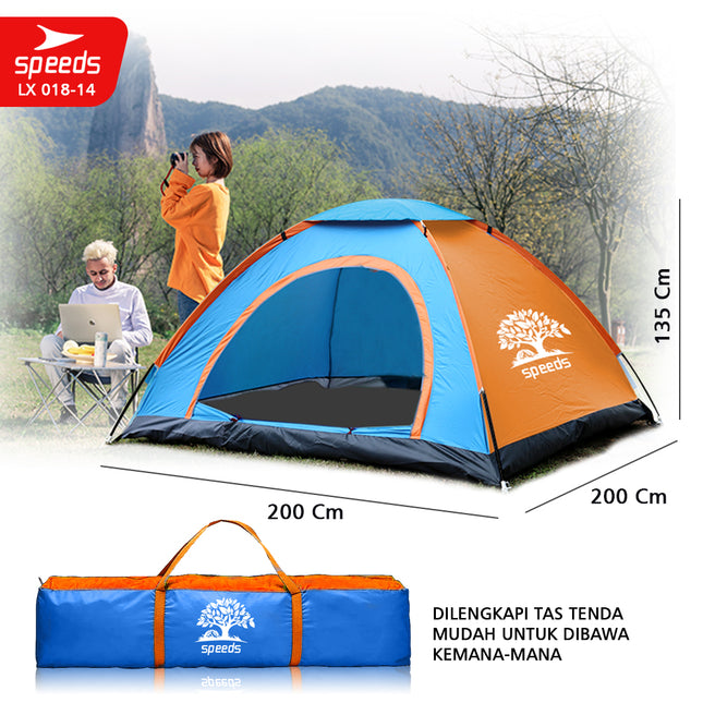 SPEEDS Tenda Camping Gunung Mendaki Army Dome 4-5 Orang Dengan Alas Tenda Anti Air 018-14
