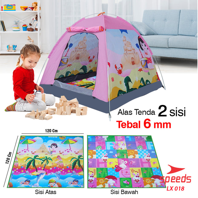SPEEDS Tenda Anak Karakter Kartun Camping Outdoor Otomatis Anti Air LX 018-15