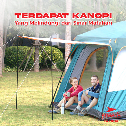 SPEEDS Tenda Camping Muat 6-8 Orang  Dobel Layer Tent Tenda Kemah Camping Kemping Dilengkapi Kanopi 018-18
