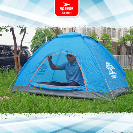 SPEEDS Tenda Camping Biru Kapasitas 2 Orang Tenda Otomatis Outdoor & Indoor Tenda Gunung 018-1