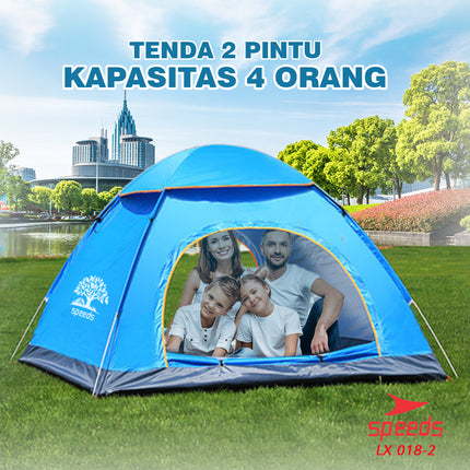 SPEEDS Tenda Camping Buka Otomatis Tenda Lipat portable Kapasitas 4 Orang Impor 018-2