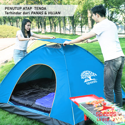 SPEEDS Tenda Camping Buka Otomatis Tenda Lipat portable Kapasitas 4 Orang Impor 018-2