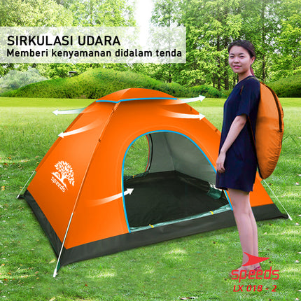 SPEEDS Tenda Camping Buka Otomatis Tenda Lipat portable Kapasitas 4 Orang Impor 018-2