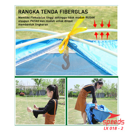 SPEEDS Tenda Camping Buka Otomatis Tenda Lipat portable Kapasitas 4 Orang Impor 018-2