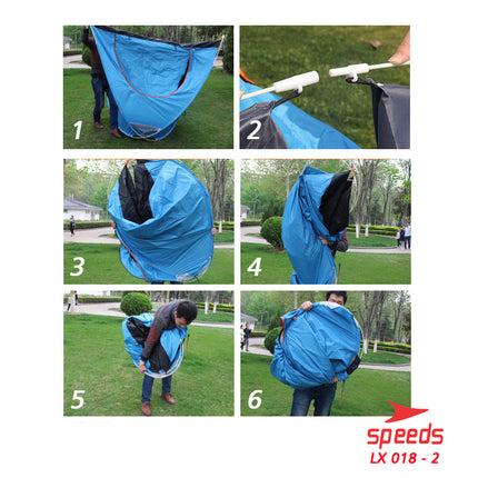 SPEEDS Tenda Camping Buka Otomatis Tenda Lipat portable Kapasitas 4 Orang Impor 018-2