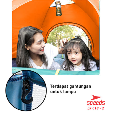 SPEEDS Tenda Camping Buka Otomatis Tenda Lipat portable Kapasitas 4 Orang Impor 018-2