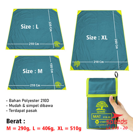 SPEEDS Tikar Lipat Untuk Tamasya Tikar Untuk Piknik Bahan Bagus Polyster Ukuran 200 x 140 LX 018-20