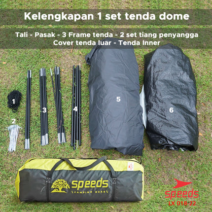 SPEEDS-Tenda Camping 6 Orang Tenda Kamping Tent Tenda Gunung 2 Layer 018-22