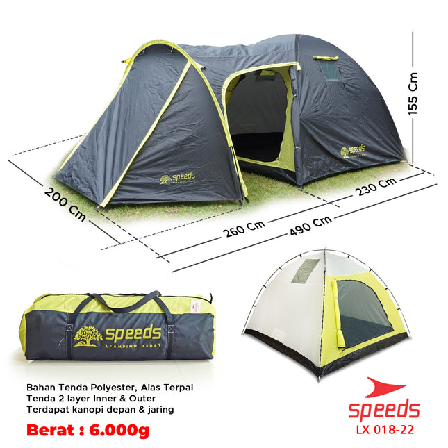 SPEEDS-Tenda Camping Manual Muat 6 Orang 018-22