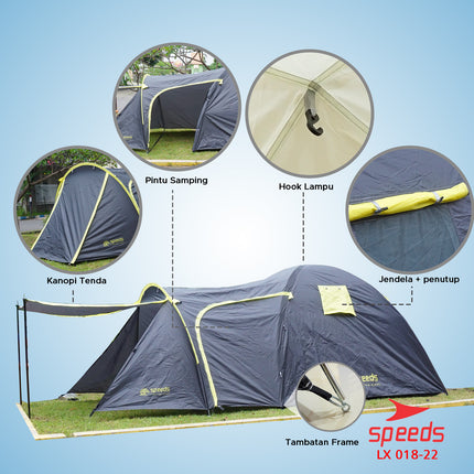 SPEEDS-Tenda Camping 6 Orang Tenda Kamping Tent Tenda Gunung 2 Layer 018-22