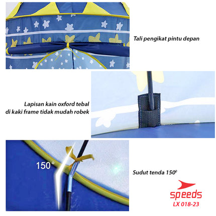 SPEEDS Tenda Anak Bermain Model Castle Kids Camping Indoor Outdoor Anak 018-23