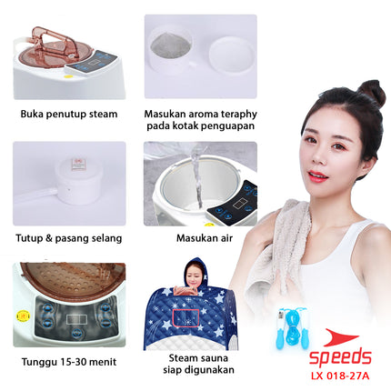 SPEEDS Sauna Portable Portable Sauna Steam Alat Pelangsing Tubuh Alat Sauna Room 018-27