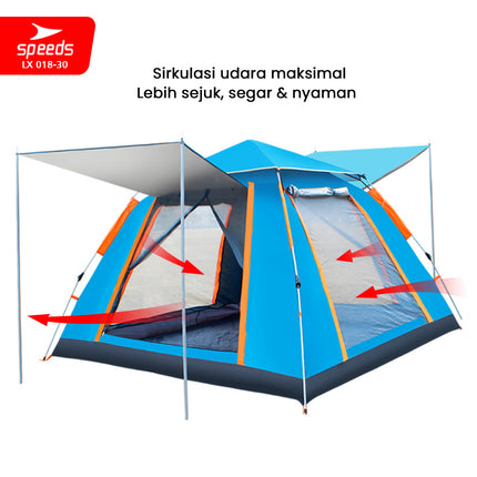 SPEEDS Tenda Camping Lipat Untuk 4-5 Orang Tenda Gunung Dome Manual Portable Anti Air 018-30