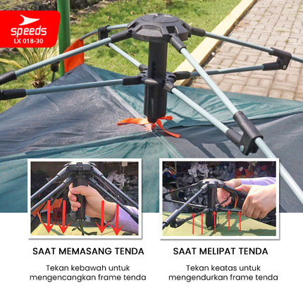 SPEEDS Tenda Camping Lipat Untuk 4-5 Orang Tenda Gunung Dome Manual Portable Anti Air 018-30