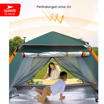 SPEEDS Tenda Camping Lipat Untuk 4-5 Orang Tenda Gunung Dome Manual Portable Anti Air 018-30