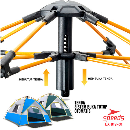 SPEEDS Tenda Camping Lipat Untuk 1-2 Orang Tenda Gunung Tenda Manual Portable Anti Air 018-31