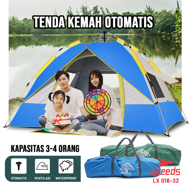 SPEEDS Tenda Camping Lipat Manual  Untuk 3-4 Orang 018-32