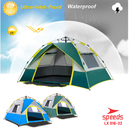 SPEEDS Tenda Camping Lipat Untuk 3-4 Orang Tenda Gunung Tenda Manual Portable Waterproof 018-32