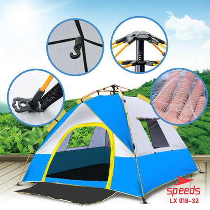 SPEEDS Tenda Camping Lipat Untuk 3-4 Orang Tenda Gunung Tenda Manual Portable Waterproof 018-32