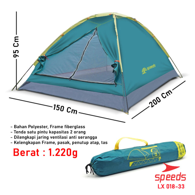 SPEEDS Tenda Camping Manual Untuk 2-3 Orang 018-33