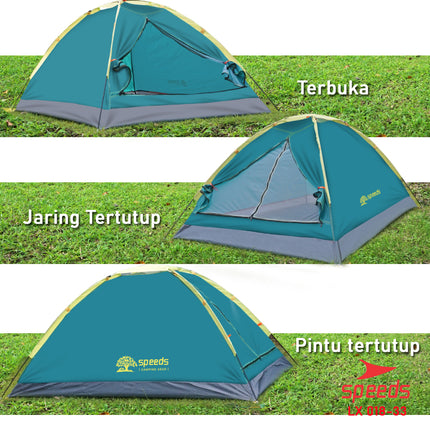 SPEEDS Tenda Camping Manual Untuk 2-3 Orang Tenda Gunung Portable Waterproof 018-33