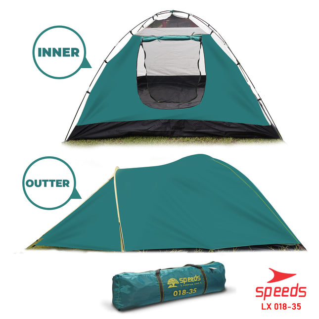 SPEEDS Tenda Camping Lipat Manual Untuk 2-4 Orang 018-35
