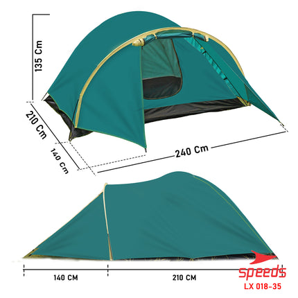 SPEEDS Tenda Camping Lipat Untuk 2-4 Orang Tenda Gunung Dome Manual Portable Anti Air 018-35