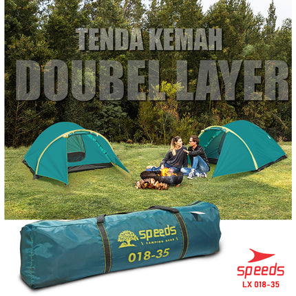 SPEEDS Tenda Camping Lipat Untuk 2-4 Orang Tenda Gunung Dome Manual Portable Anti Air 018-35