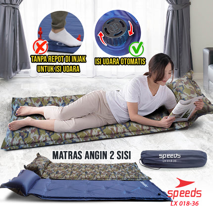 SPEEDS Matras Angin Kasur Angin Kasur Tidur Angin Sleeping Pad Portable Outdoor Waterproof 018-36