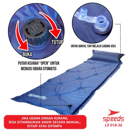 SPEEDS Matras Angin Kasur Angin Kasur Tidur Angin Sleeping Pad Portable Outdoor Waterproof 018-36