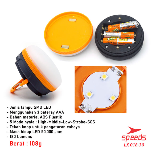 SPEEDS Lampu LED Emergency 5 Mode Nyala 018-39