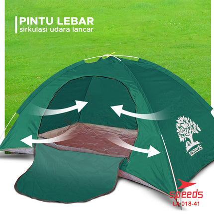 SPEEDS Tenda Camping Otomatis Kapasitas 1-2 Orang Tenda Gunung Indoor dan Outdoor 018-41