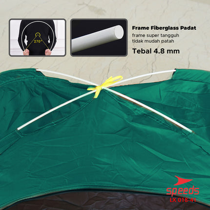 SPEEDS Tenda Camping Otomatis Kapasitas 1-2 Orang Tenda Gunung Indoor dan Outdoor 018-41