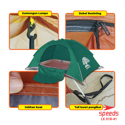 SPEEDS Tenda Camping Otomatis Kapasitas 1-2 Orang Tenda Gunung Indoor dan Outdoor 018-41